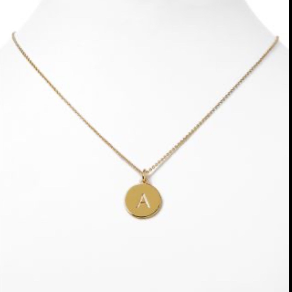 Kate Spade New York Gold Initial "A" Disc Pendant Necklace